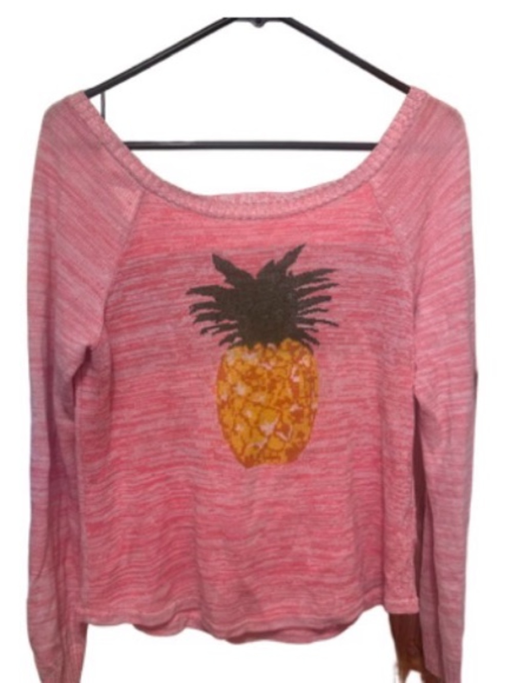 Cooperative Pink Marled Scoop-Neck Pineapple Top